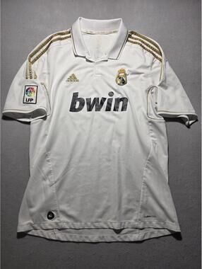 Real Madrid 2011-12 Home Jersey Ronaldo #7 Adidas Climacool White Gold XL